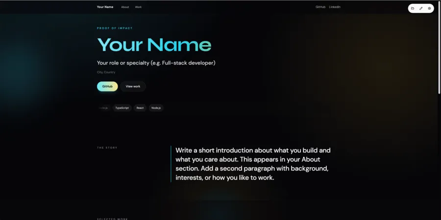 Spotlight portfolio template